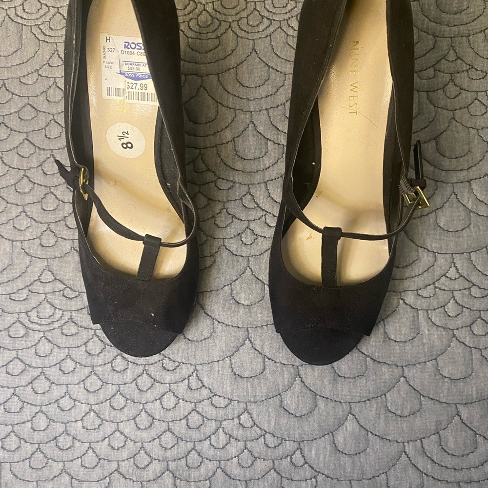 Nine West Black Classic Slingback Heels
